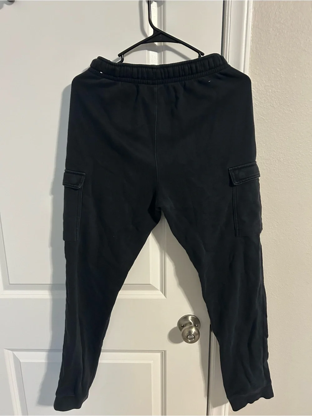 Nike Black Kids Cargo Joggers with White Swoosh
